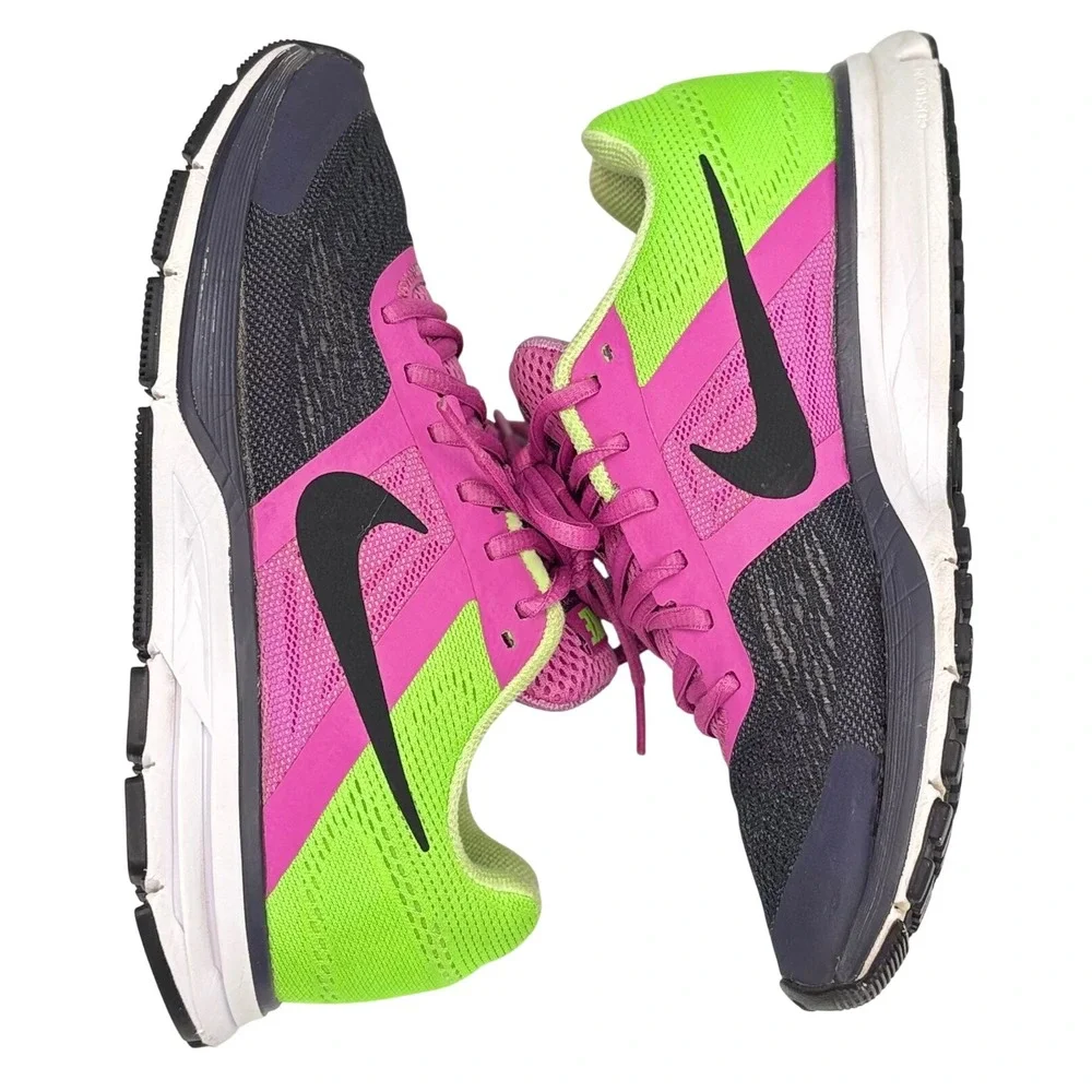 Nike Air Zoom Pegasus 30 Women Running Shoes Pink Lime Green 599392-600 Size 7.5
